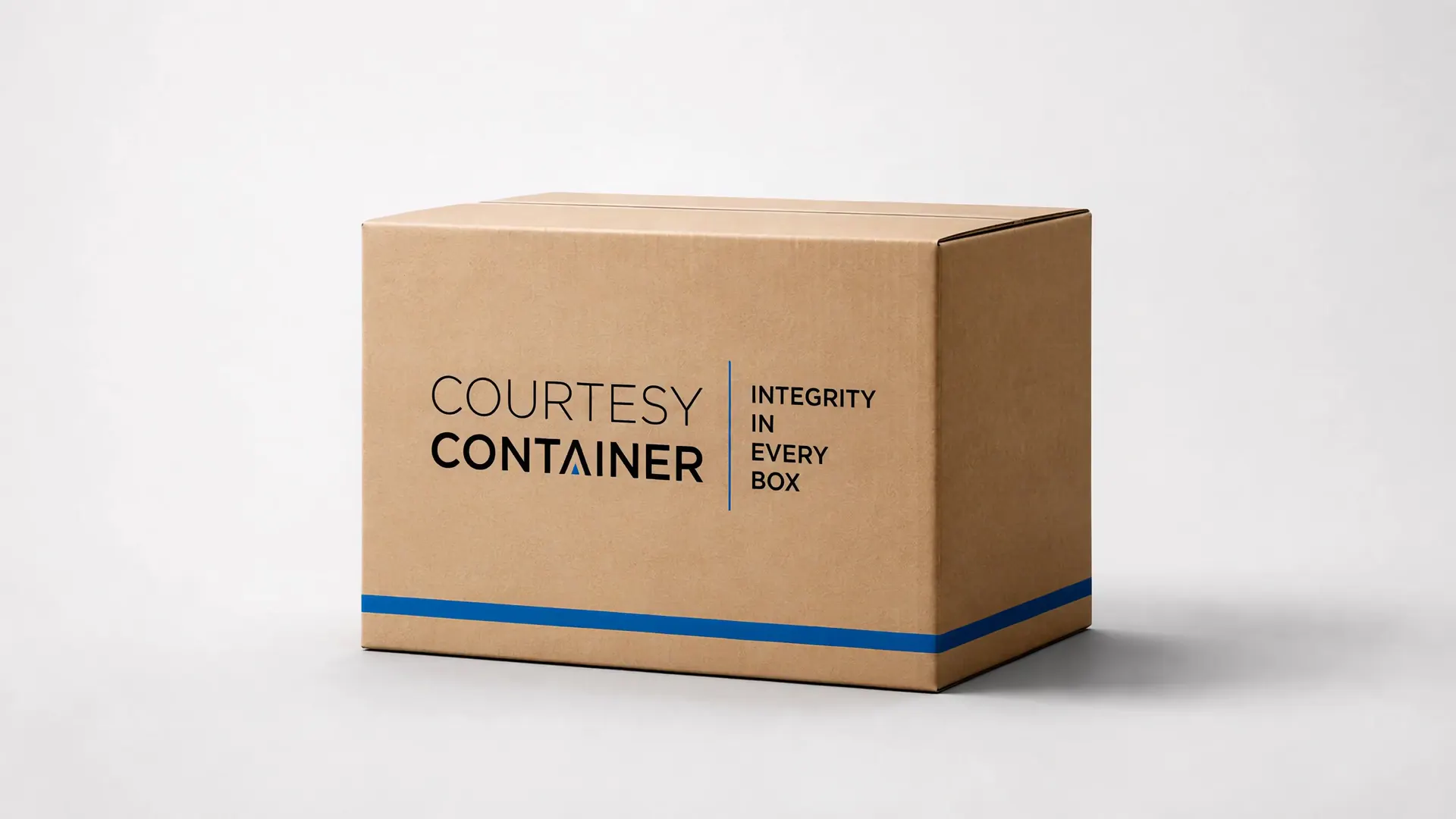 Courtesy Container branded box opening to reveal protective packaging